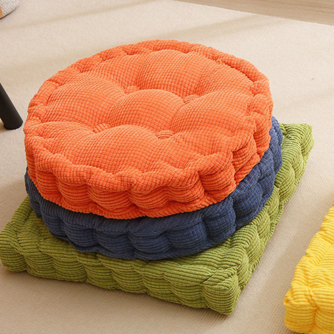 Blue Plush Round Cushion