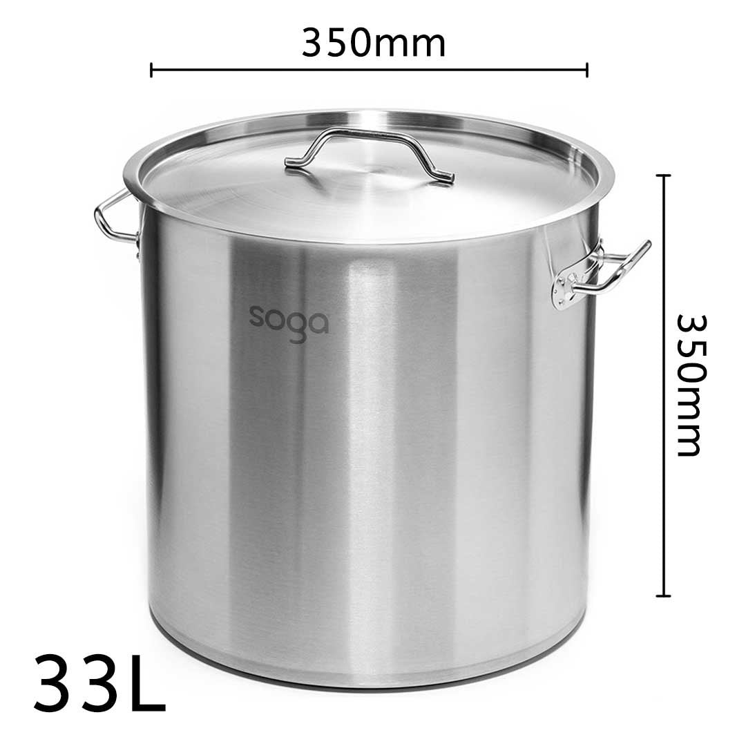 33L Top Grade 18/10 Stainless Steel Stockpot