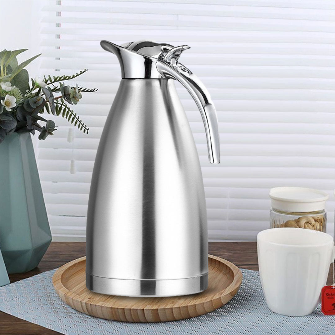 SOGA 2.0L Silver Color 3-Layer Inner Stainless Steel, Vacuum Insulated and Outer Stainless Steel Thermal Flask