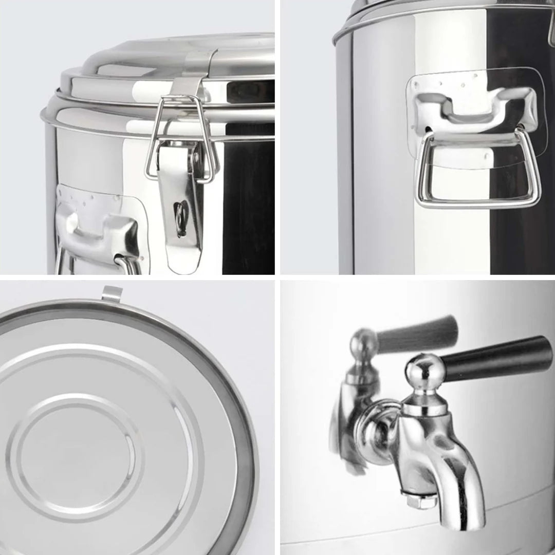 SOGA 40L Stainless Steel Insulated Stock Pot Dispenser Hot & Cold Beverage Container With Tap