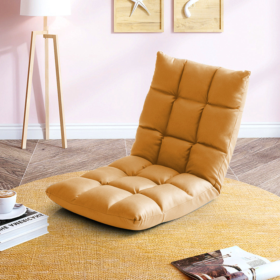 Air Leather Recliner Lounge Sofa Cushion Yellow