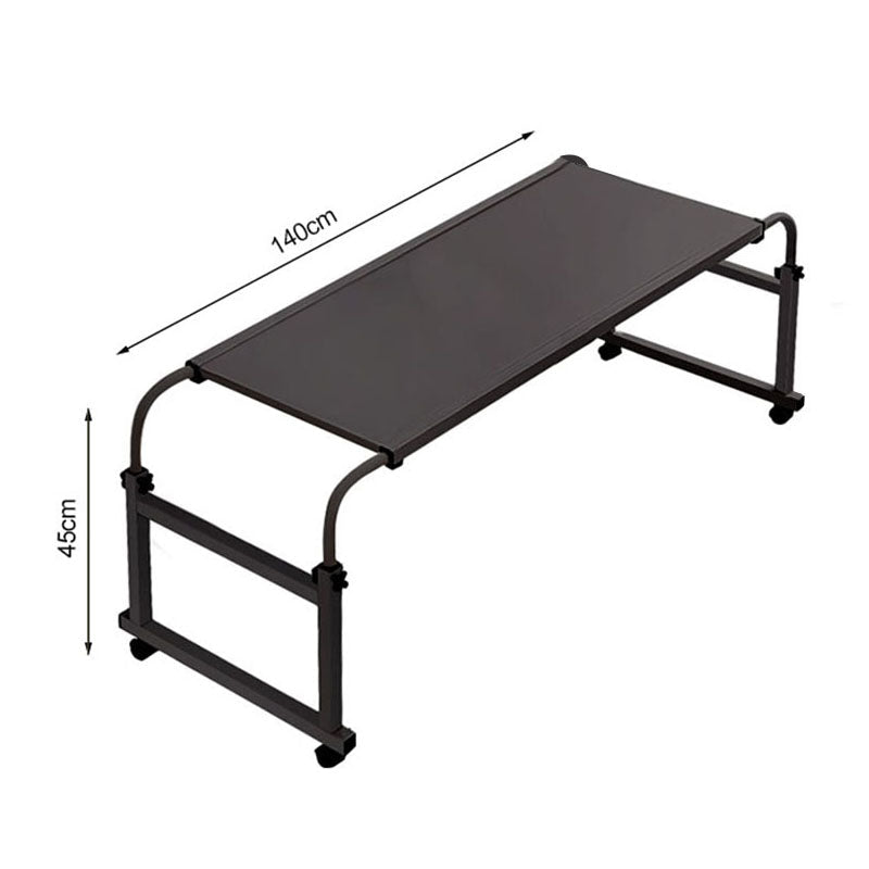 Black Cross Bed Movable Desk Table with Adjustable Length & Height