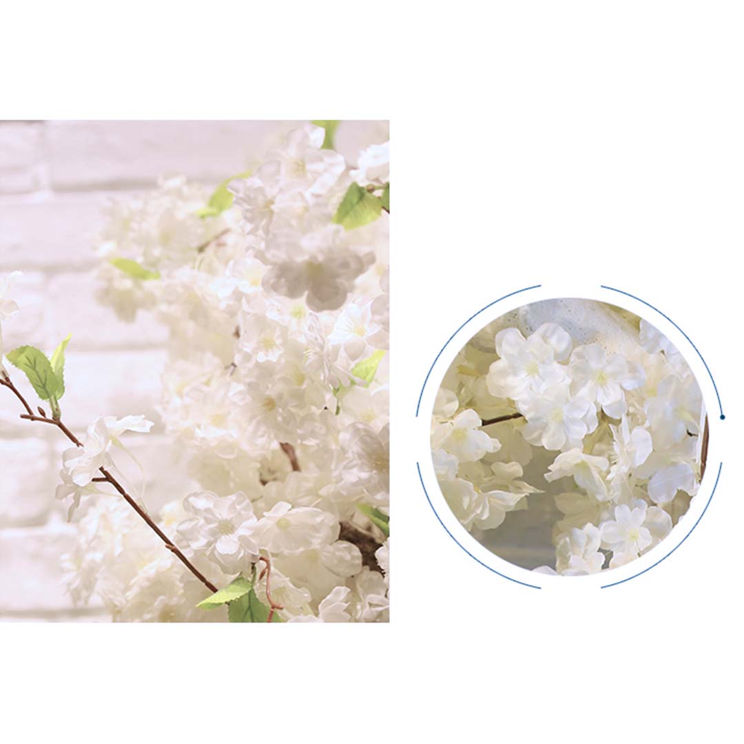 PureBloom White Cherry Blossom Silk Bouquet