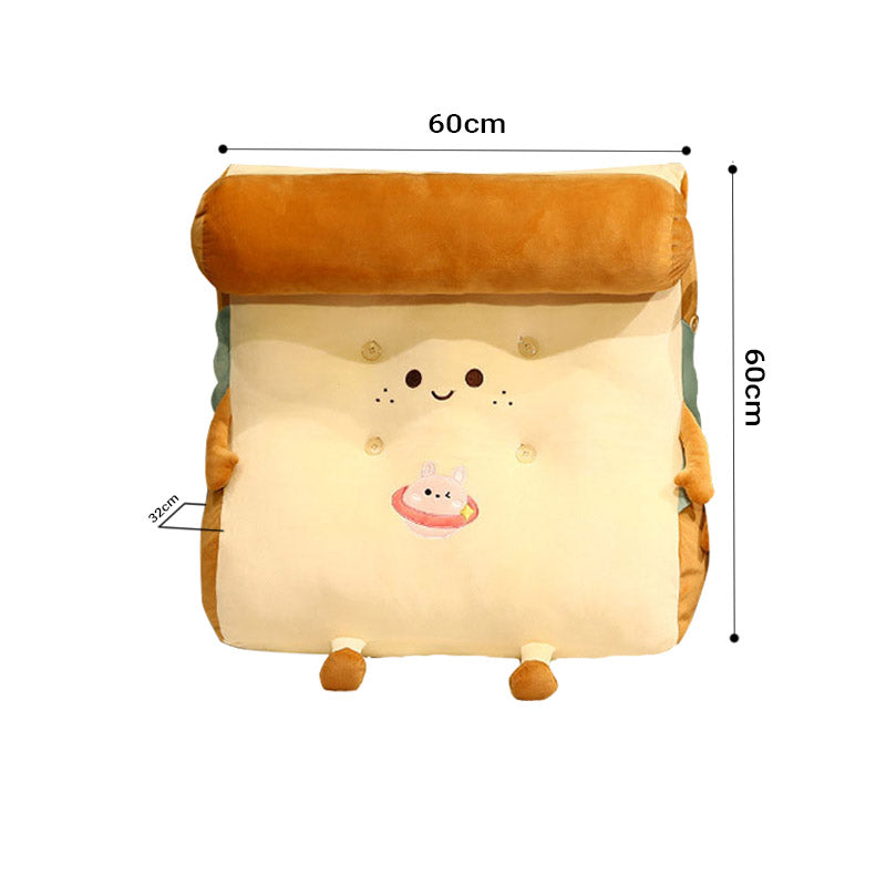 Smiley Face Toast Bread Wedge Cushion