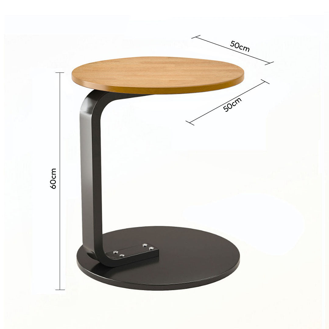 Wood Board Mini Side Table Movable Lightweight with Black Frame