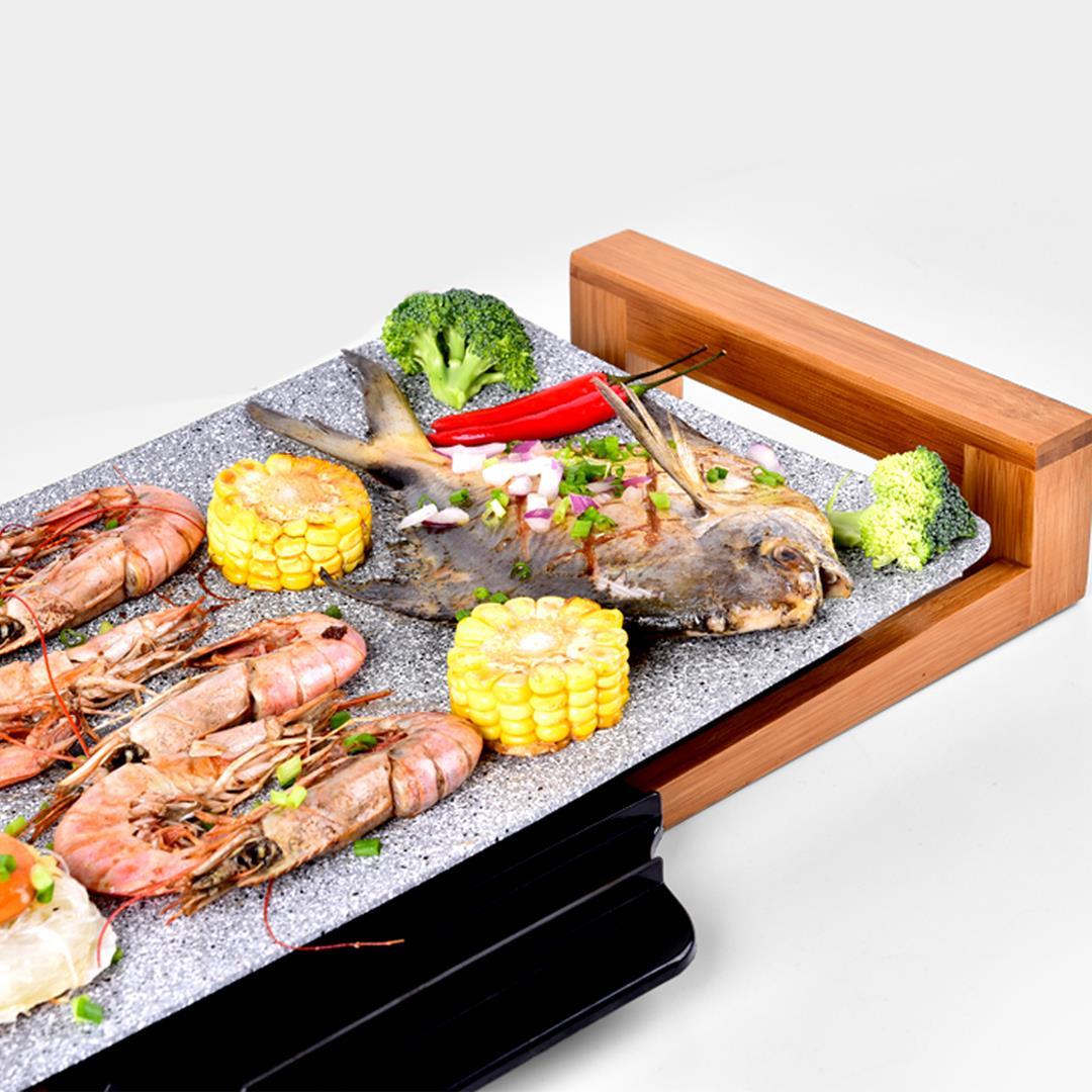 Electric Ceramic BBQ Grill Non-Stick Stone Surface