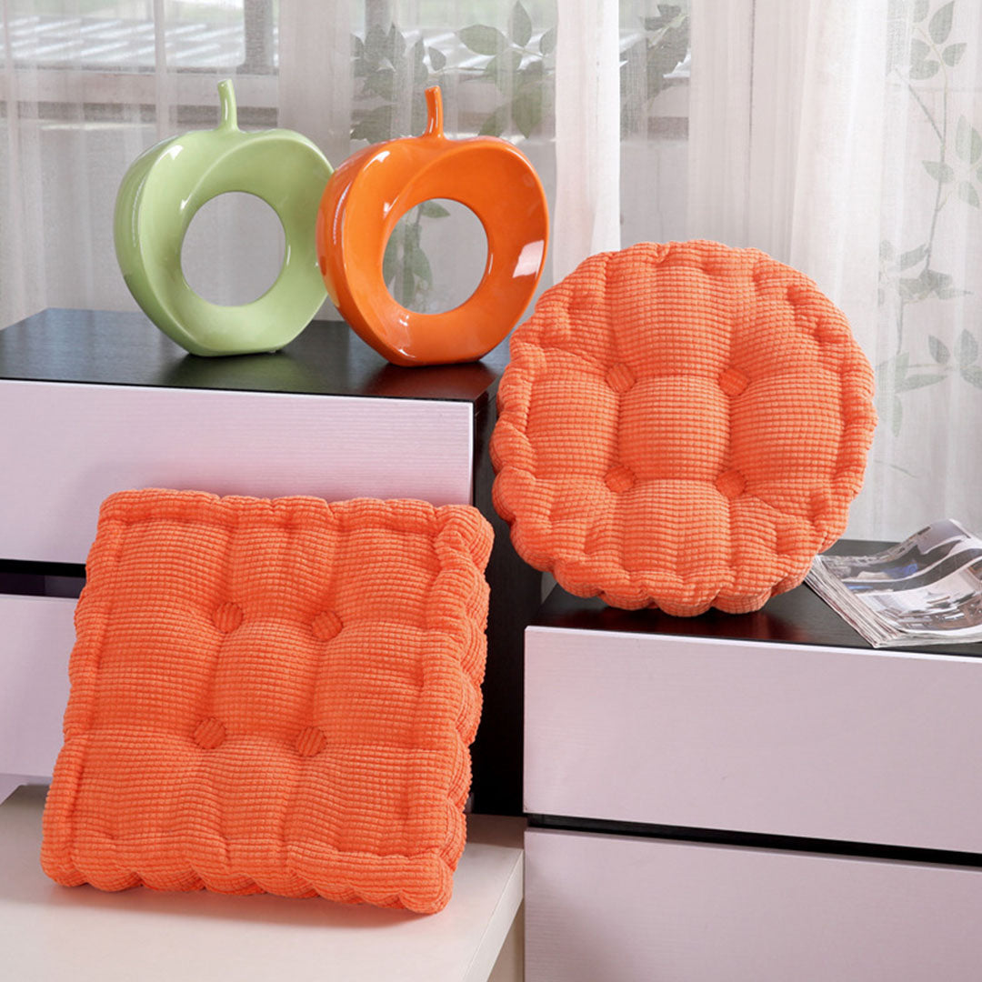 Orange Plush Round Cushion