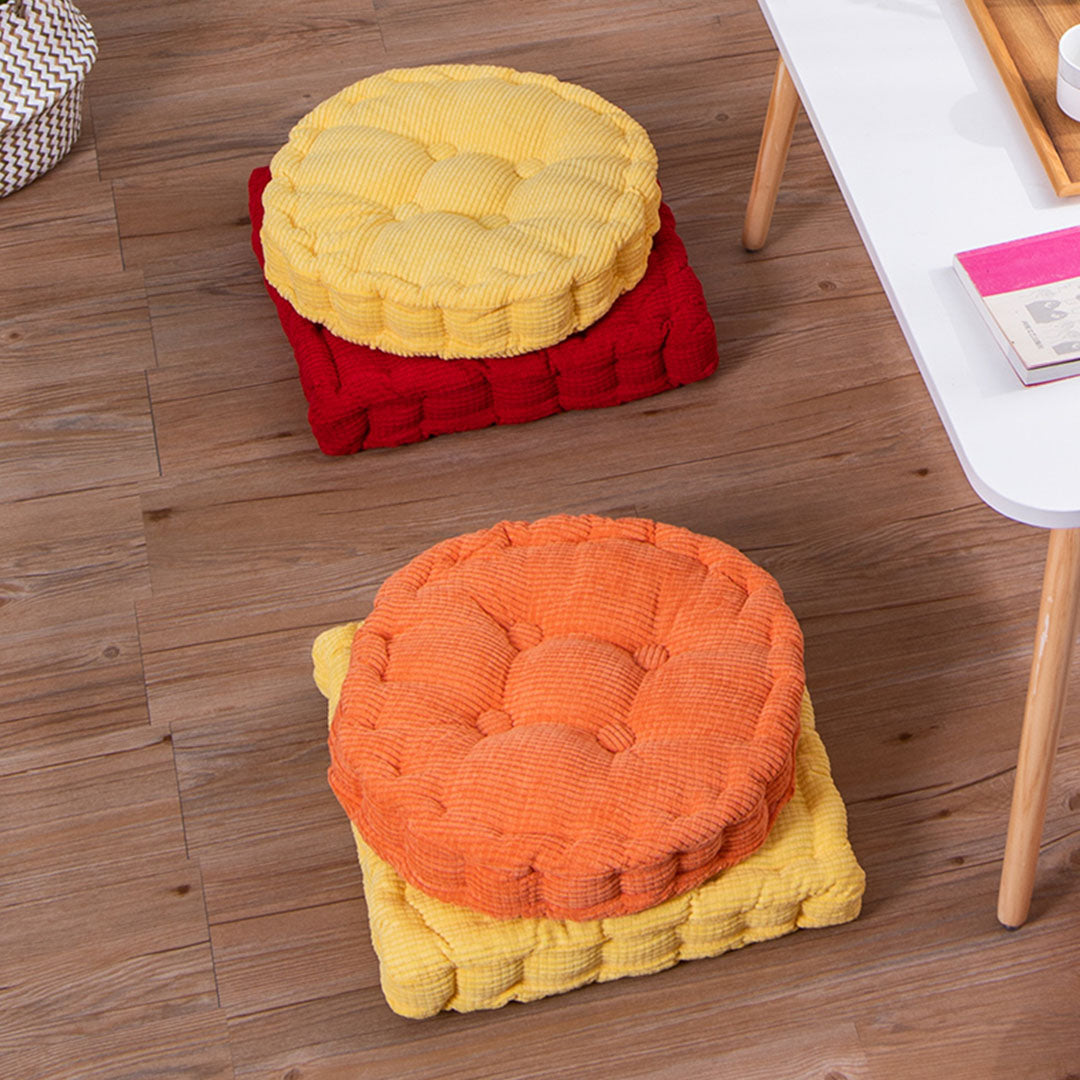 Orange Plush Round Cushion