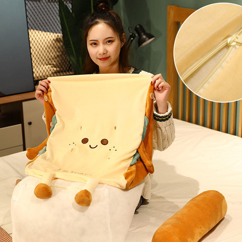 Smiley Face Toast Bread Wedge Cushion