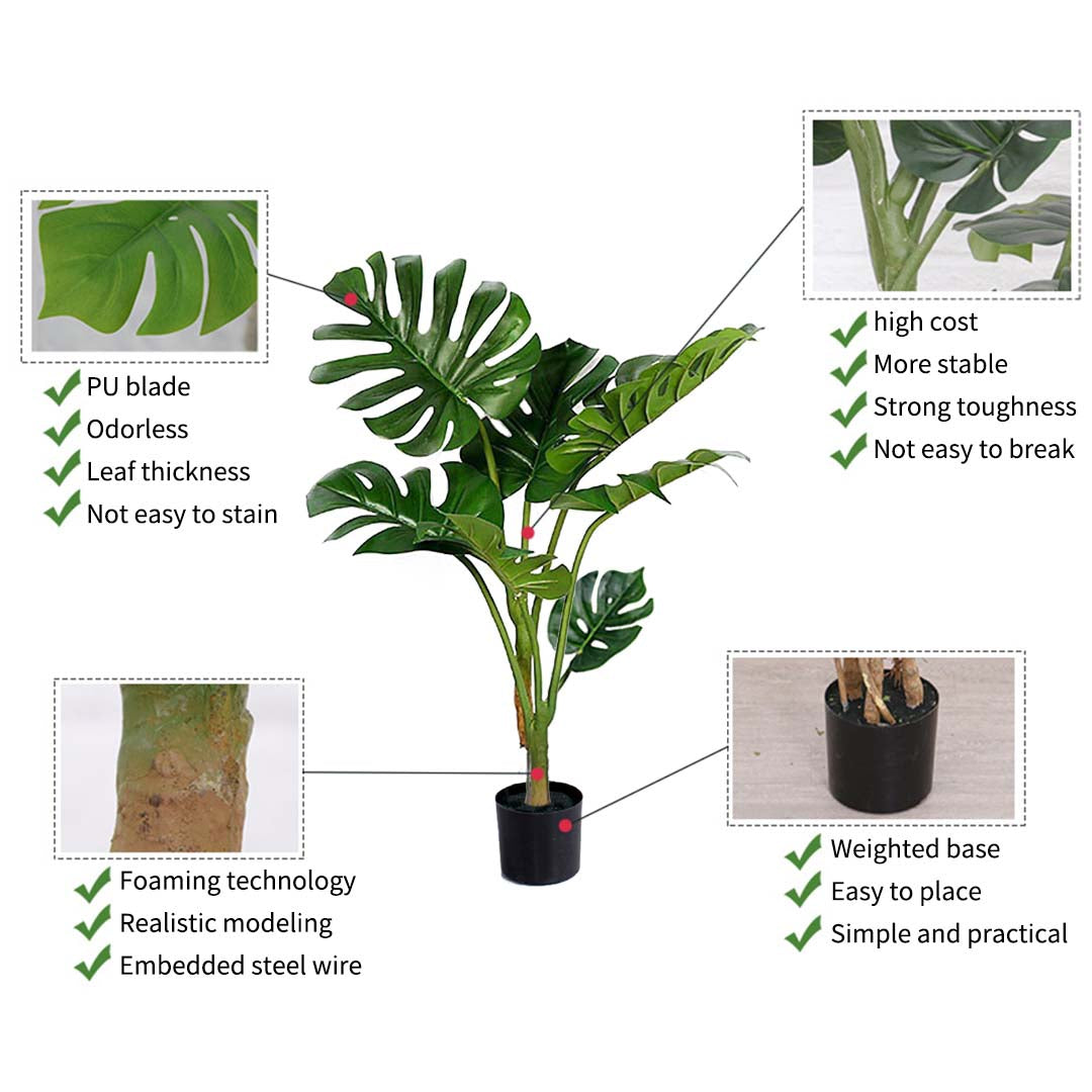 120cm Artificial Turtle Back Plant- image showing multiple features