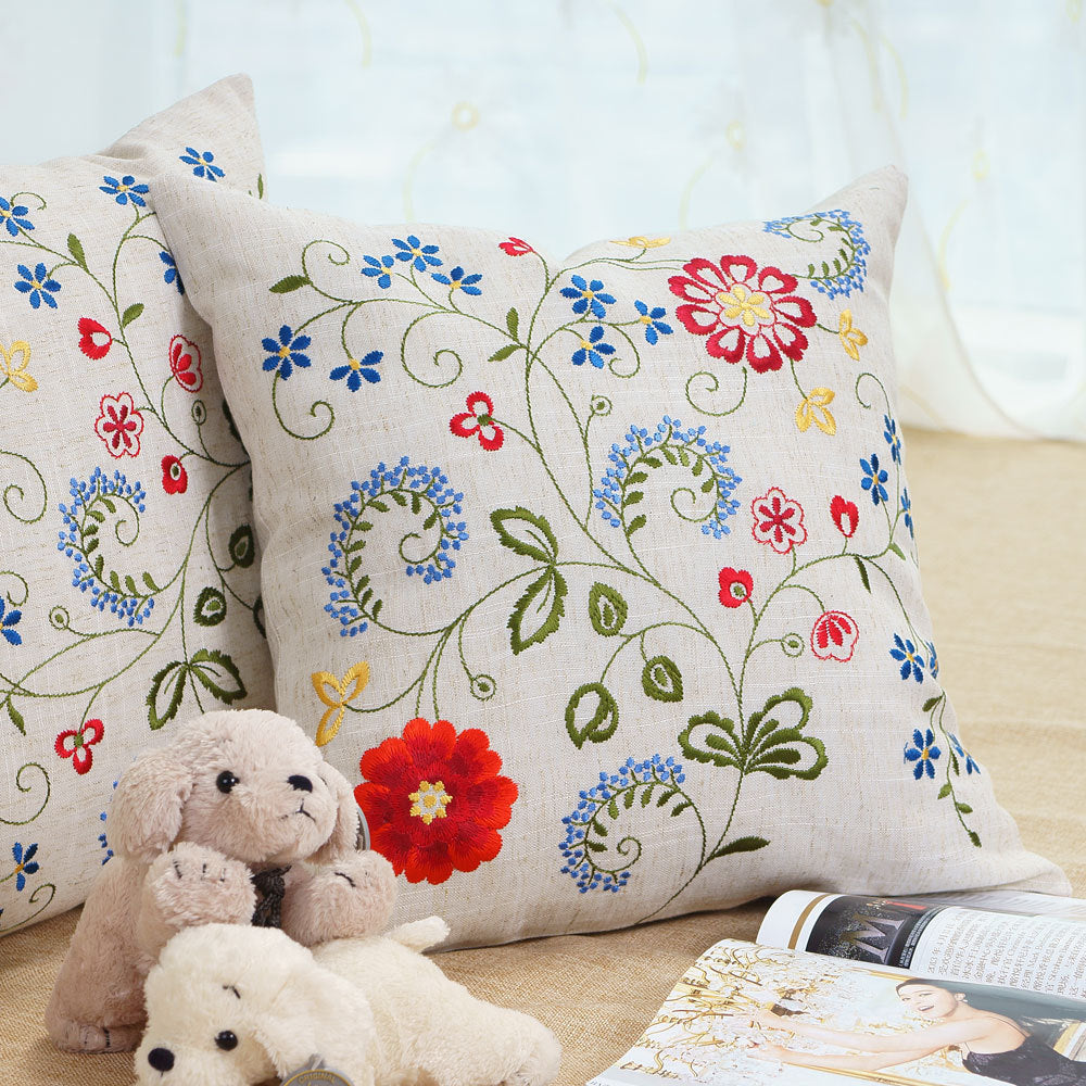 Pastoral Style Fashion Embroidery Pillow