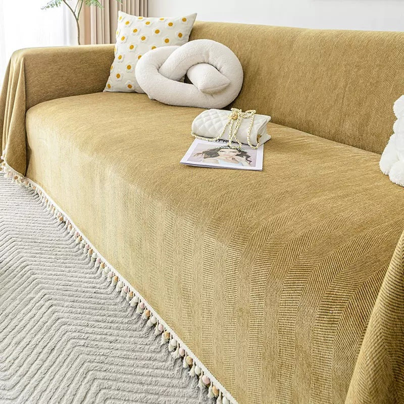 HerriLoom Modern Chenille Herringbone Sofa Cover