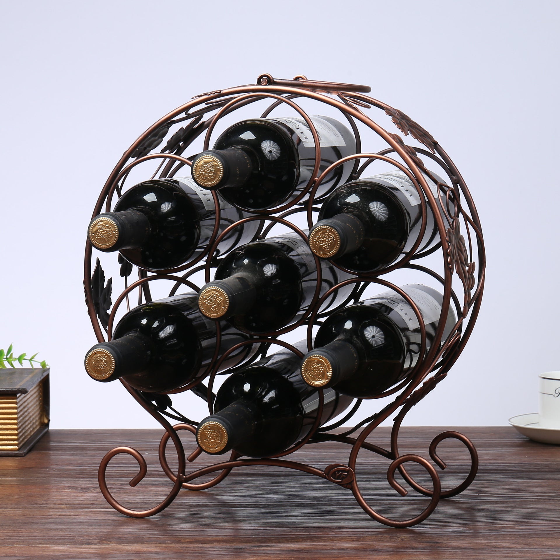 Multi bottle wine rack-round