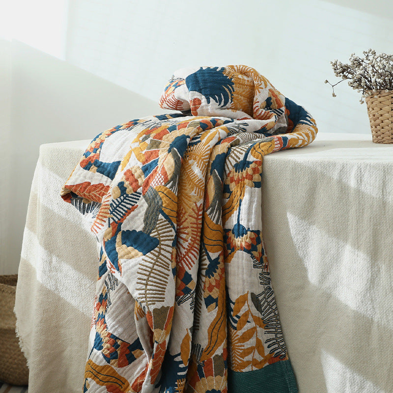 Florence Bloom – European-Style Cotton Gauze Sofa Towel
