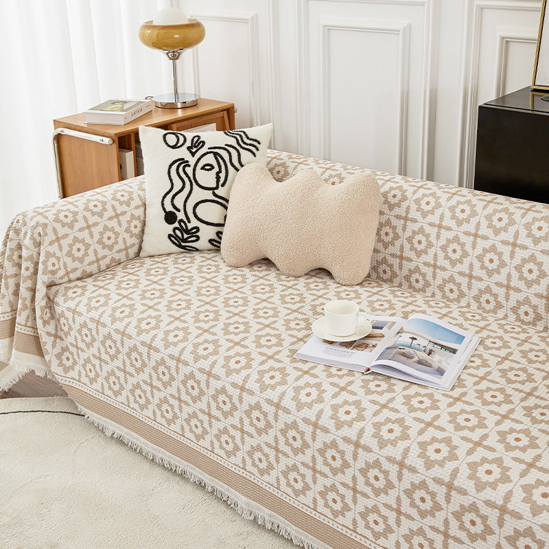 StriGuard – Striped Cotton Sofa Towel & Scratch Protector