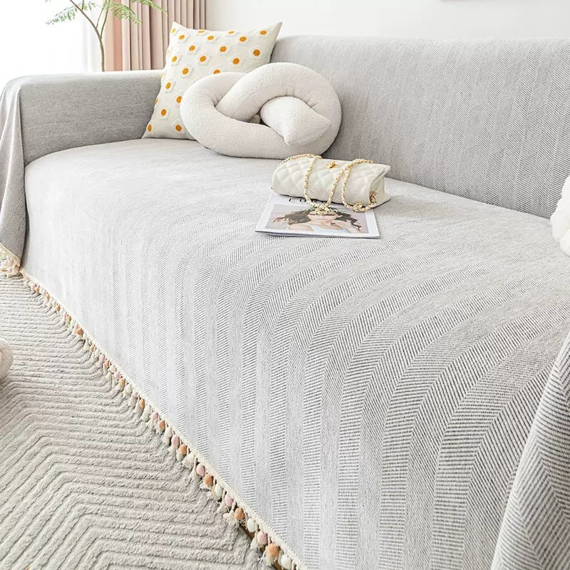 HerriLoom Modern Chenille Herringbone Sofa Cover