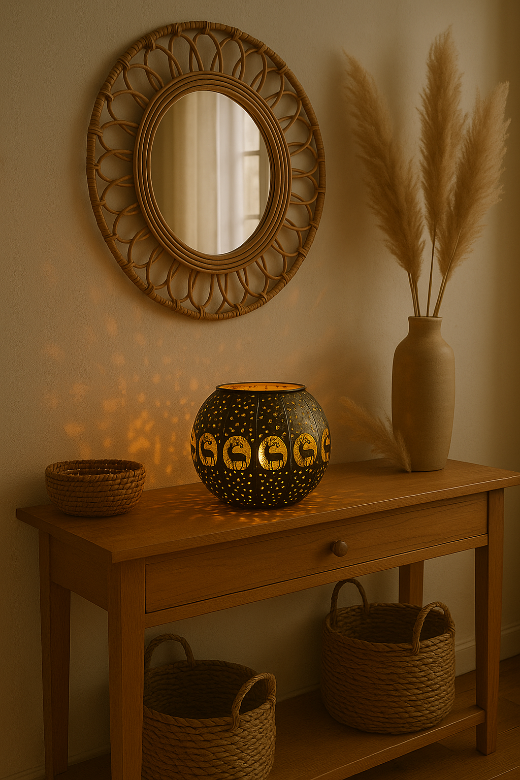 Luminous Etch: Brass Candle Lamps