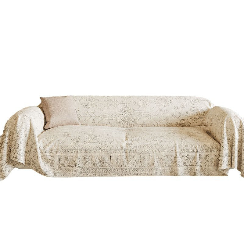 Ethnic Light Luxury Dustproof Sofa Slipcover – Persian Floral Collection