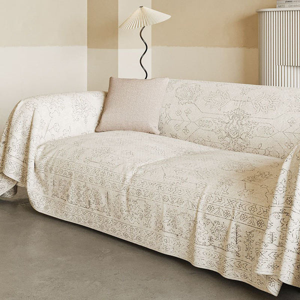 Ethnic Light Luxury Dustproof Sofa Slipcover – Persian Floral Collection