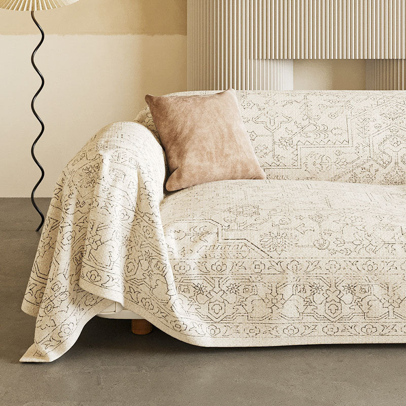Ethnic Light Luxury Dustproof Sofa Slipcover – Persian Floral Collection