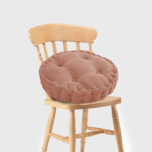 Coffee plush round cushion for elegant home decor