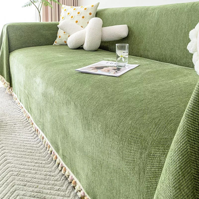 HerriLoom Modern Chenille Herringbone Sofa Cover