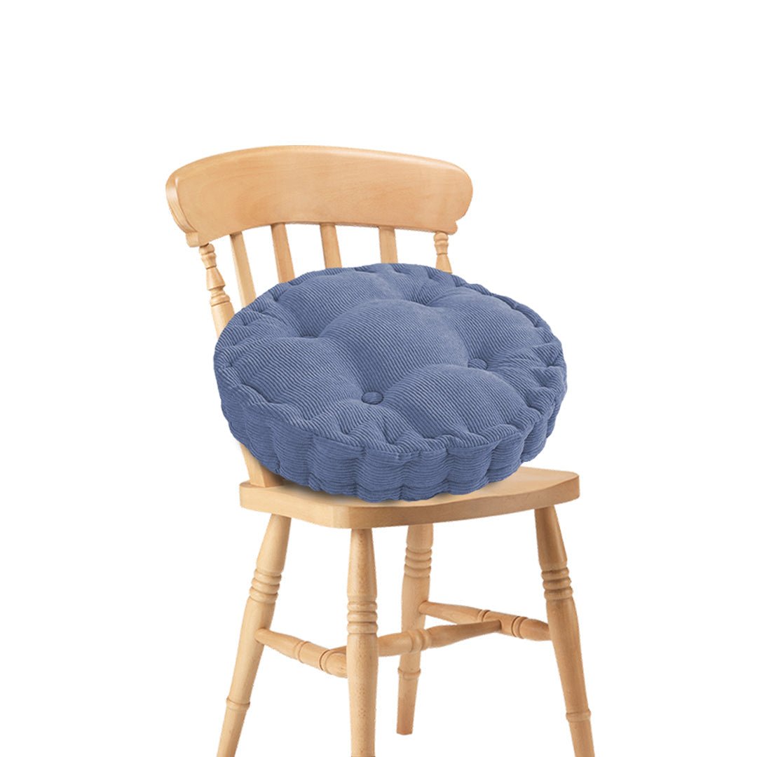 Blue Plush Round Cushion - Snug & Homely