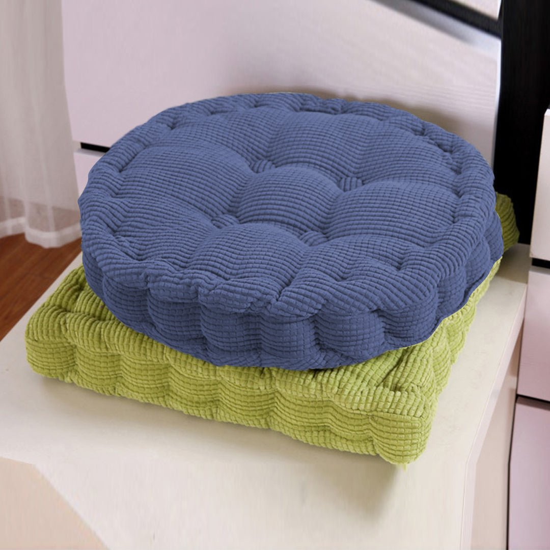 Blue Plush Round Cushion - Snug & Homely