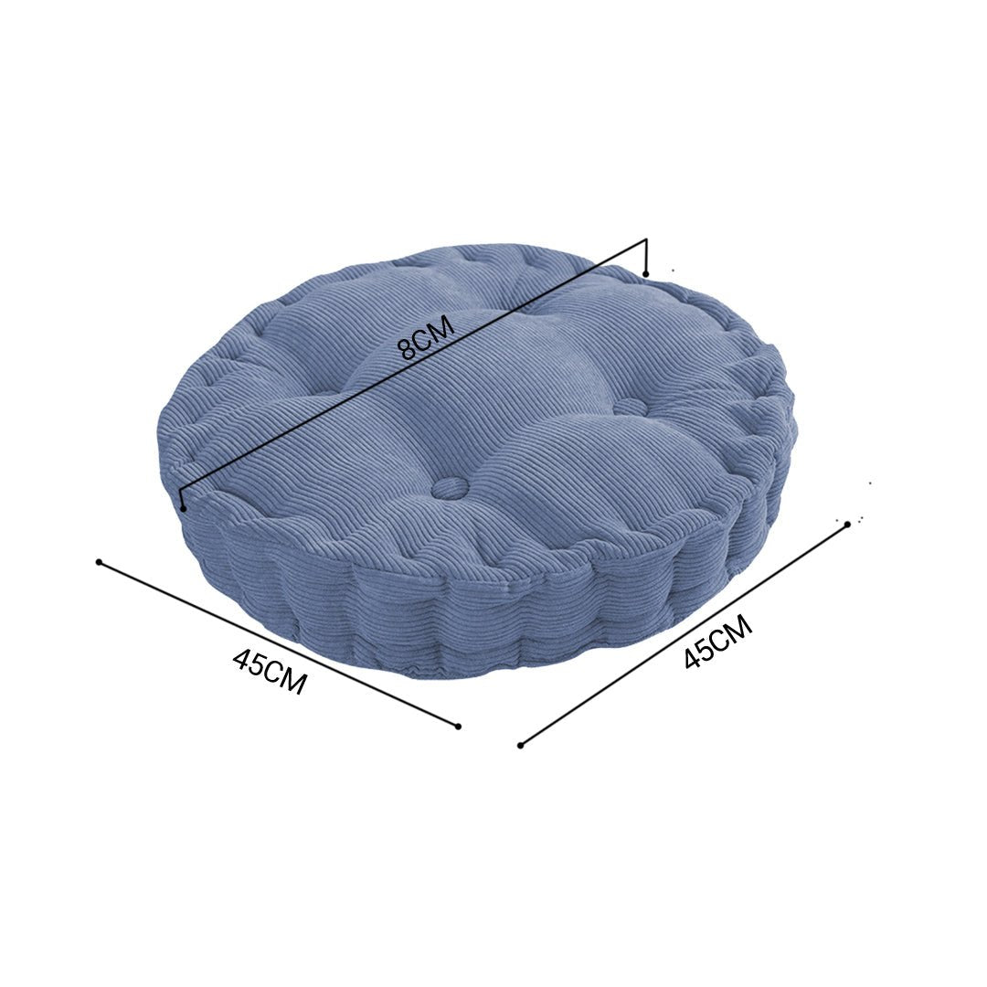 Blue Plush Round Cushion - Snug & Homely
