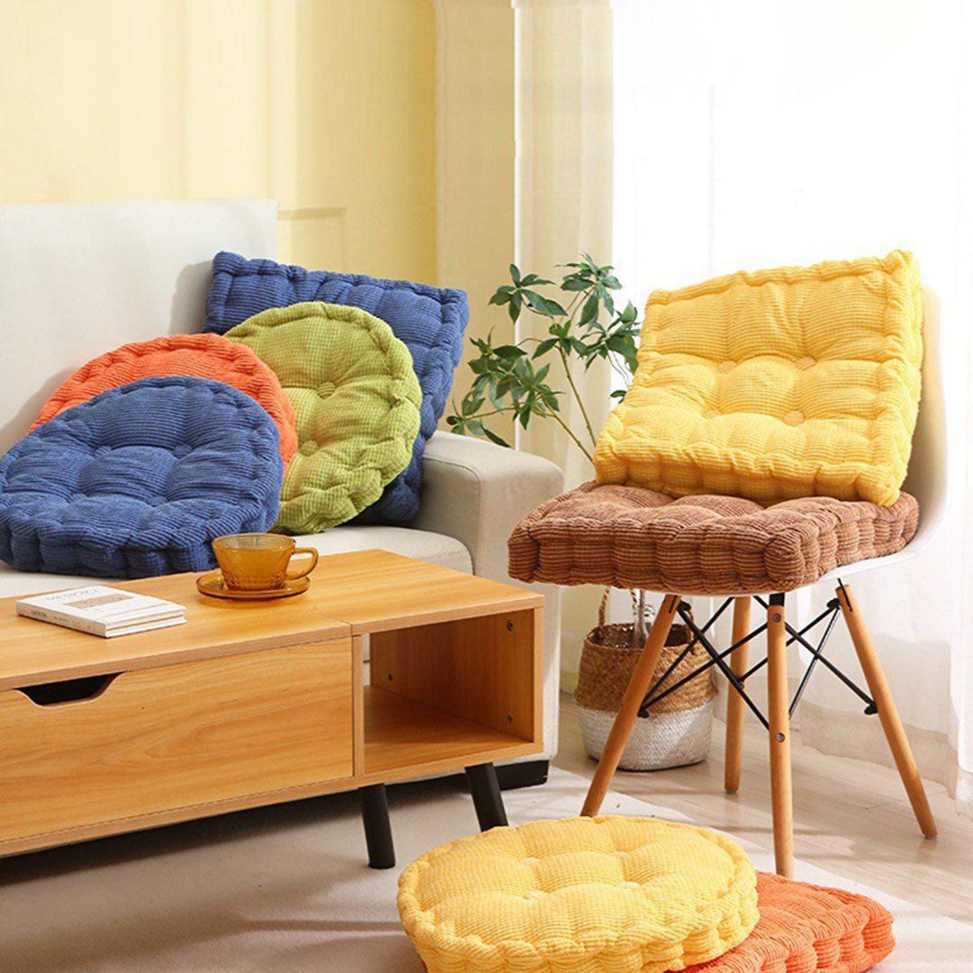 Blue Plush Round Cushion - Snug & Homely