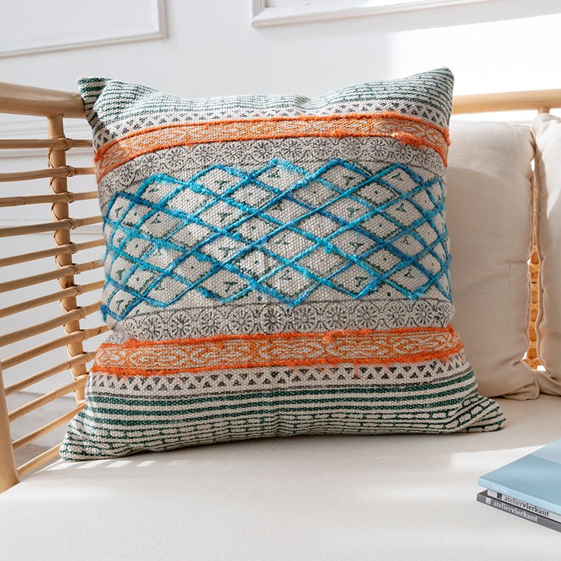 Bohemian Hand-printed Throw Pillow - Snug & Homely