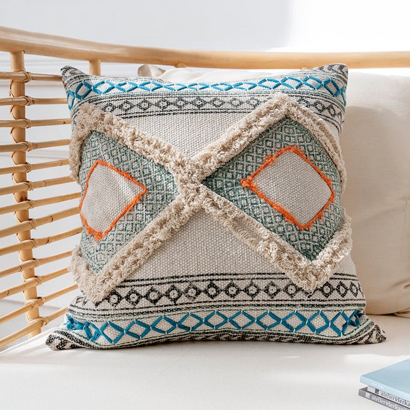 Bohemian Hand-printed Throw Pillow - Snug & Homely
