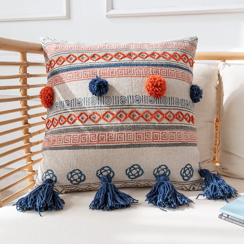 Bohemian Hand-printed Throw Pillow - Snug & Homely