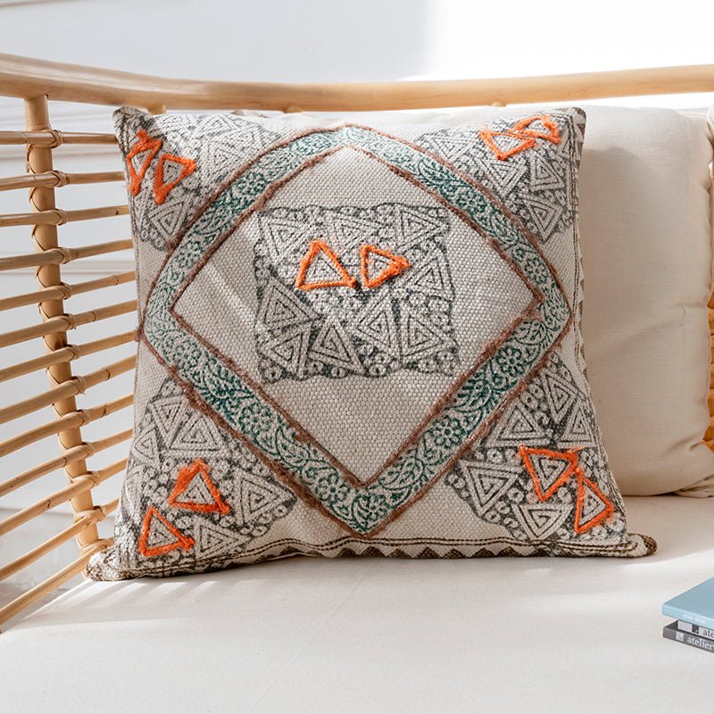 Bohemian Hand-printed Throw Pillow - Snug & Homely