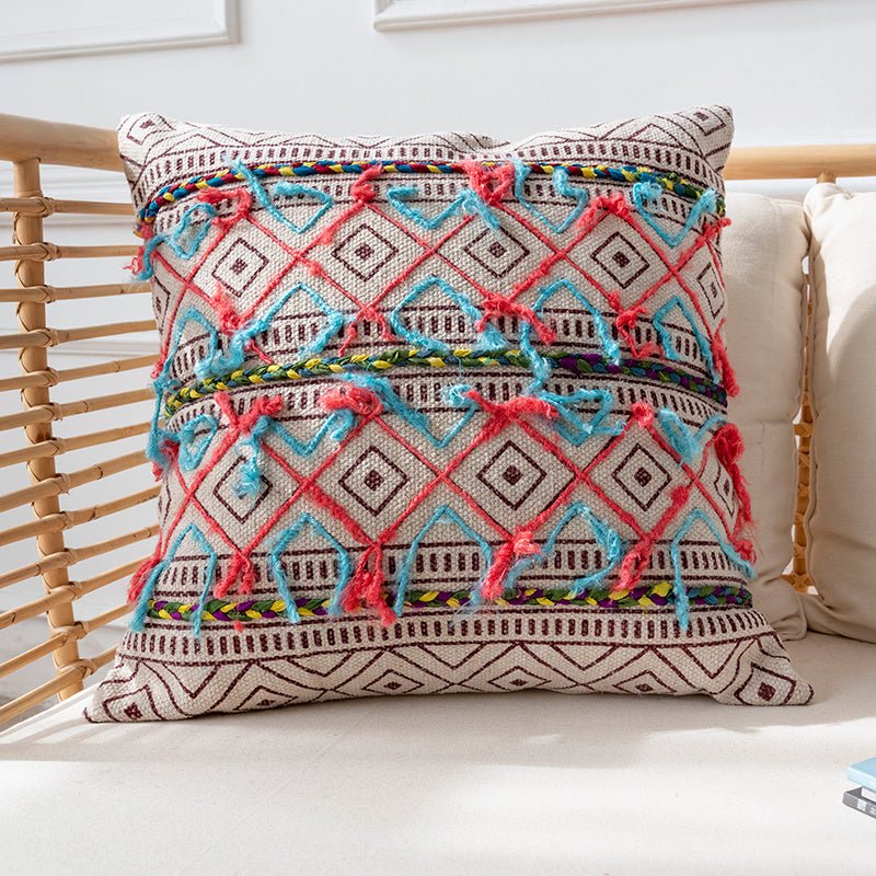 Bohemian Hand-printed Throw Pillow - Snug & Homely