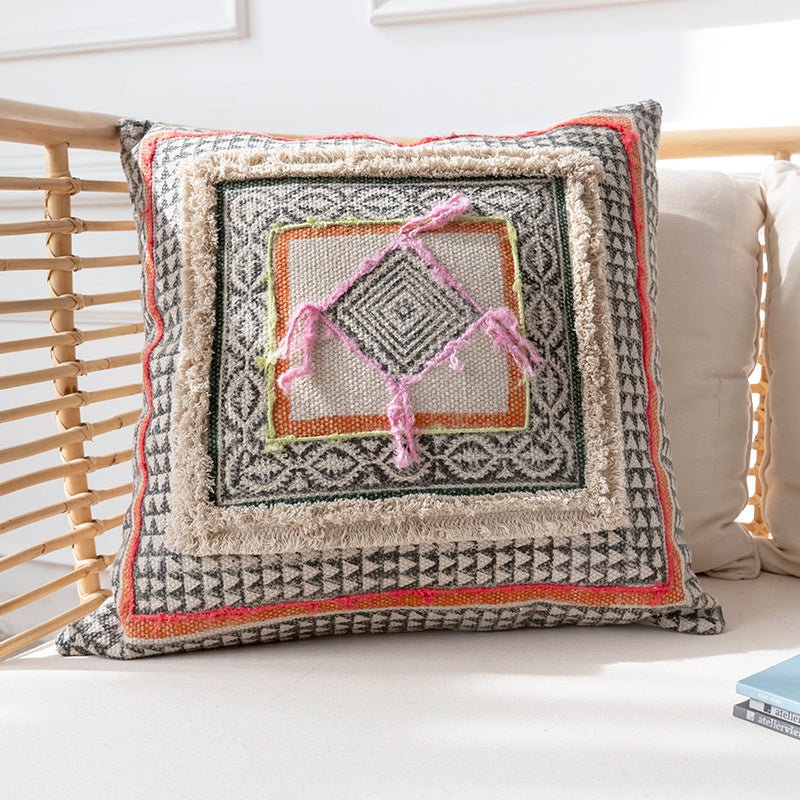 Bohemian Hand-printed Throw Pillow - Snug & Homely