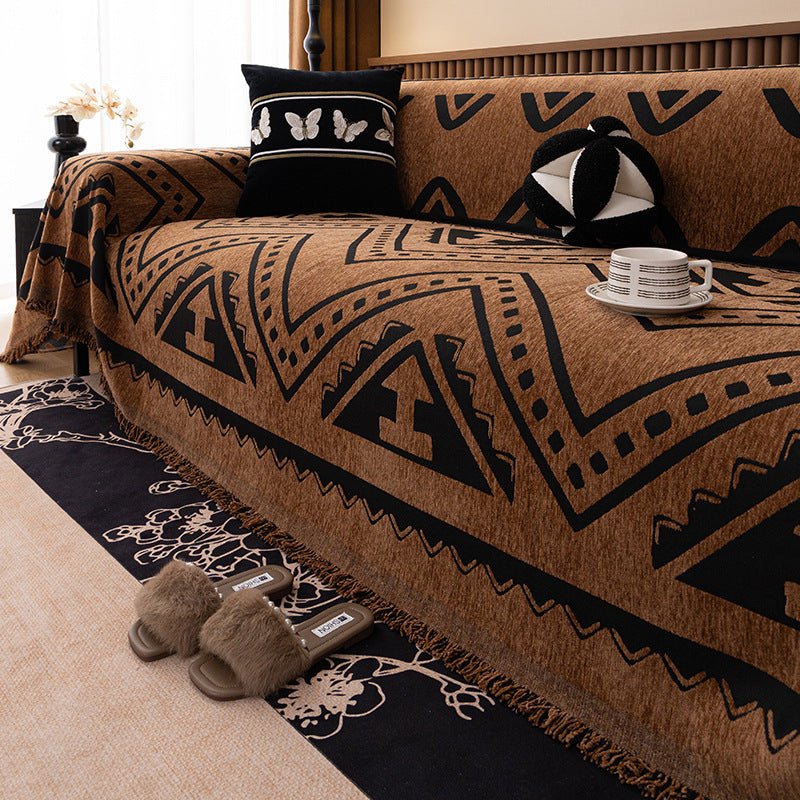 Chenille Four Seasons Universal Geometric Sofa Cover - Snug & Homely