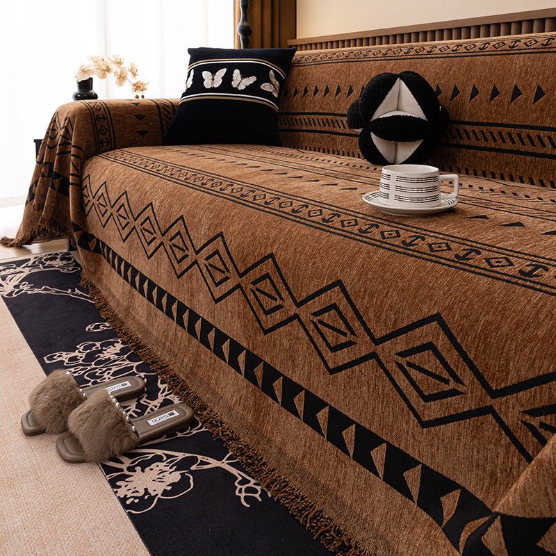 Chenille Four Seasons Universal Geometric Sofa Cover - Snug & Homely