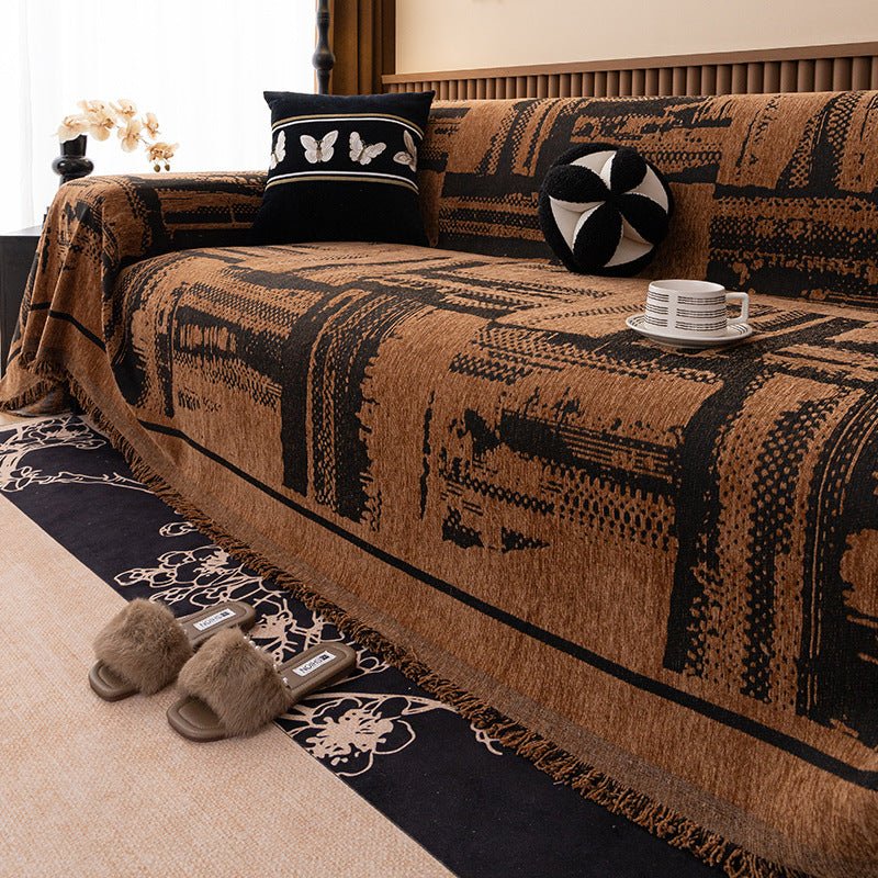 Chenille Four Seasons Universal Geometric Sofa Cover - Snug & Homely