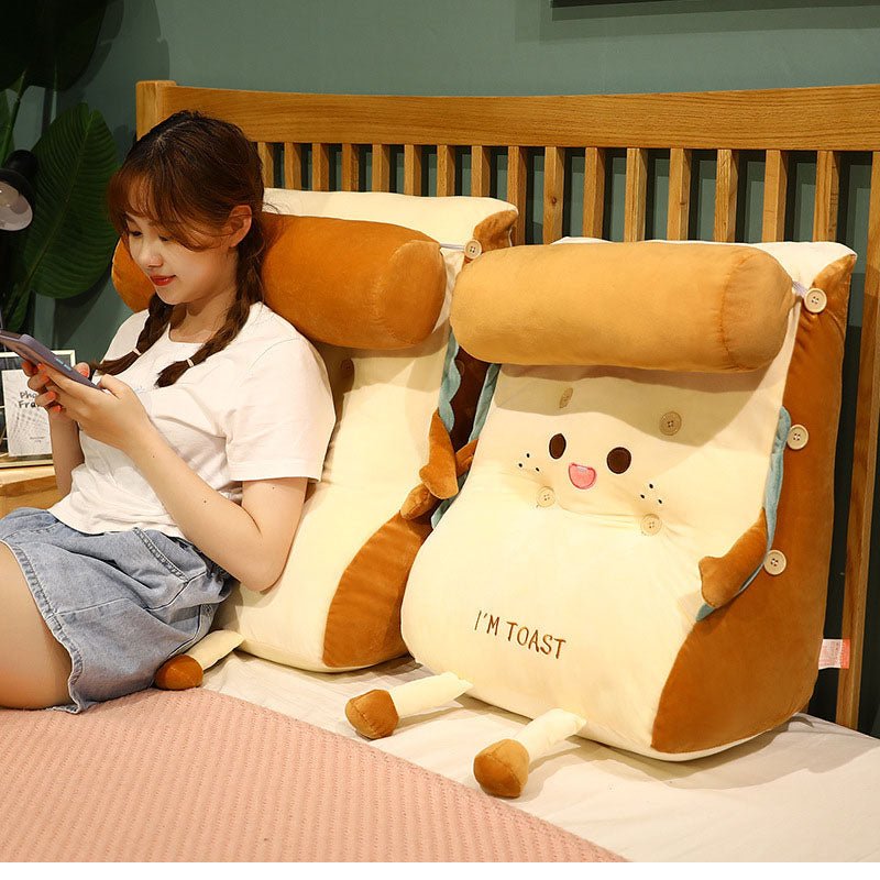 Cute Face Toast Bread Wedge Cushion - Snug & Homely