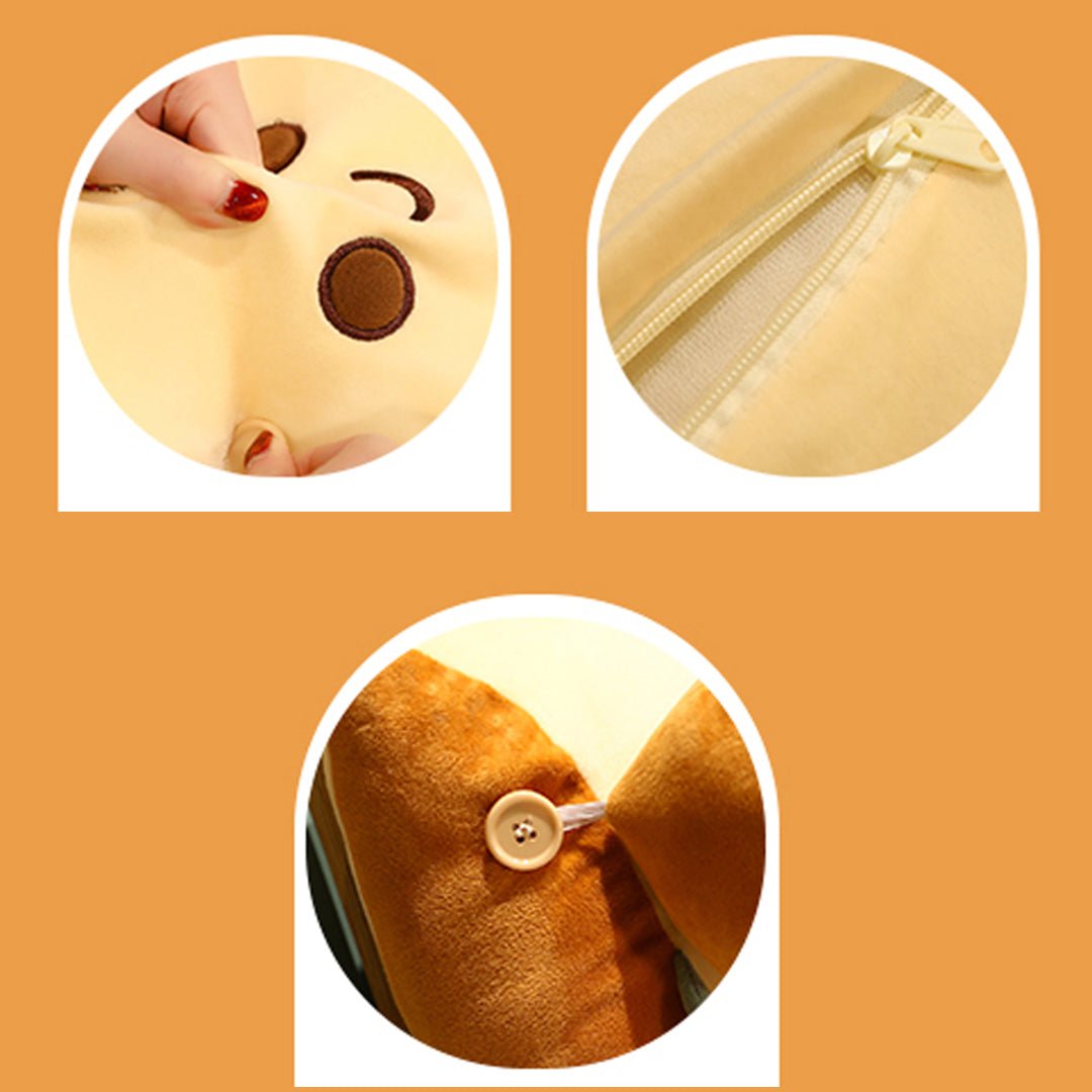 Cute Face Toast Bread Wedge Cushion Small - Snug & Homely
