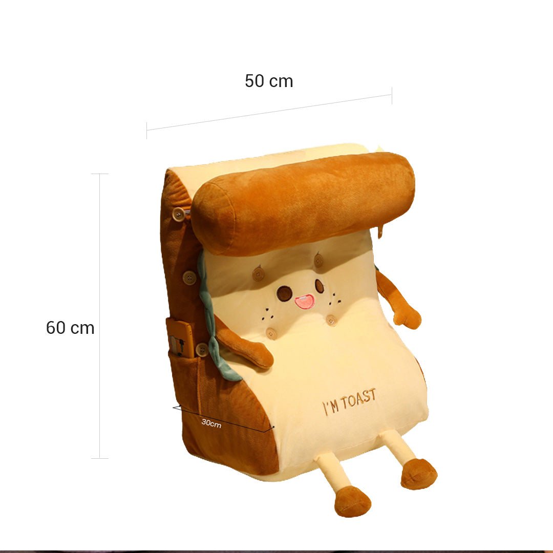 Cute Face Toast Bread Wedge Cushion Small - Snug & Homely