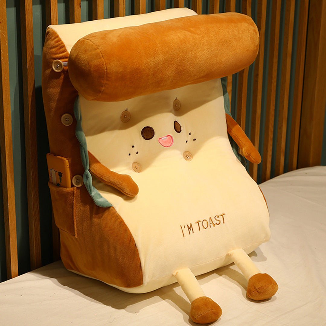 Cute Face Toast Bread Wedge Cushion Small - Snug & Homely