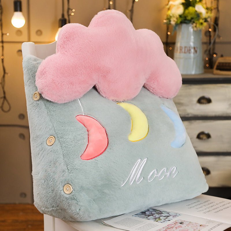 Cute Moon Cloud Wedge Cushion Green - Snug & Homely