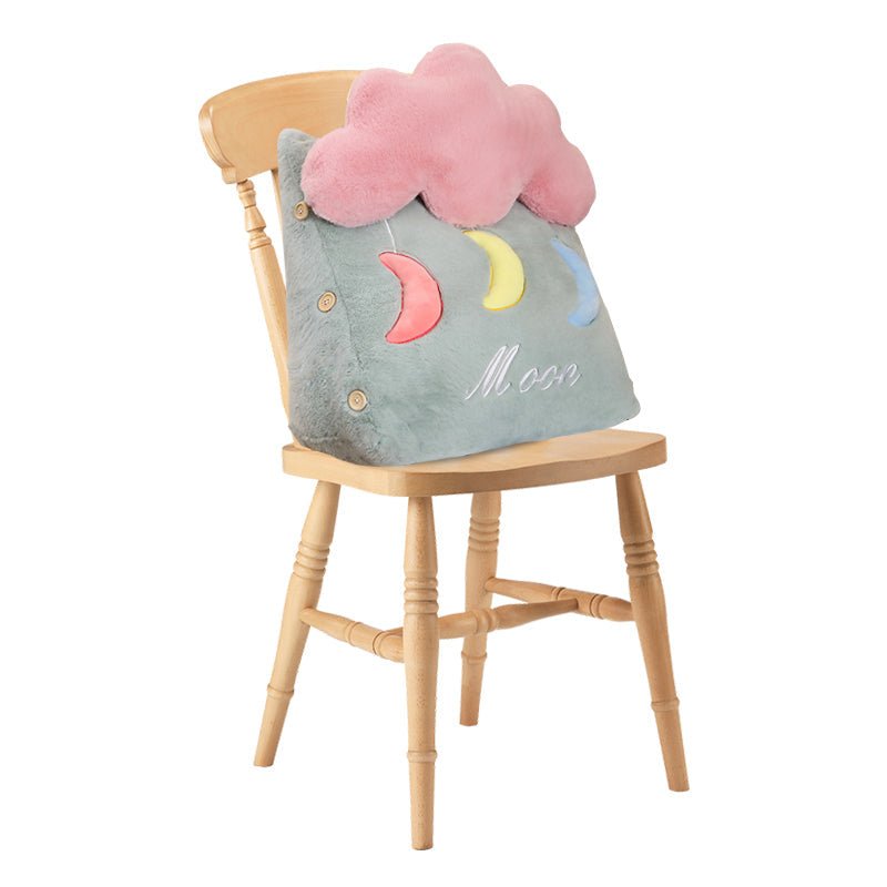 Cute Moon Cloud Wedge Cushion Green - Snug & Homely