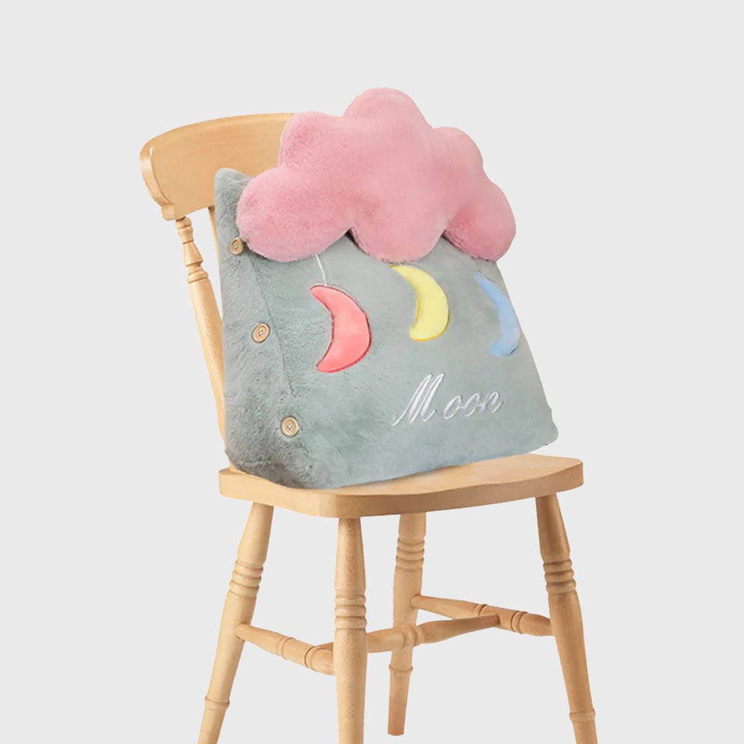 Cute Moon Cloud Wedge Cushion Green - Snug & Homely