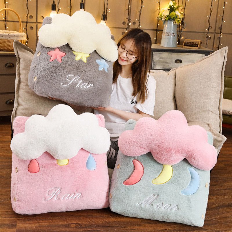 Cute Rain Cloud Wedge Cushion Pink - Snug & Homely