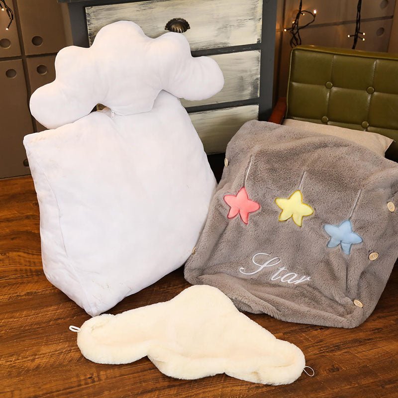 Cute Star Cloud Wedge Cushion Grey - Snug & Homely