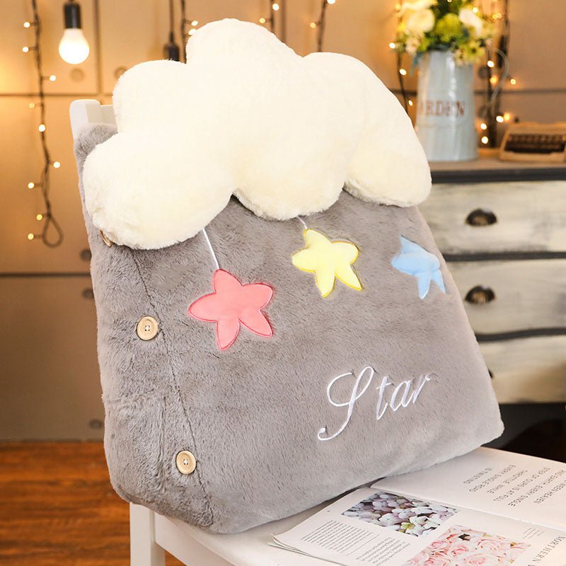 Cute Star Cloud Wedge Cushion Grey - Snug & Homely