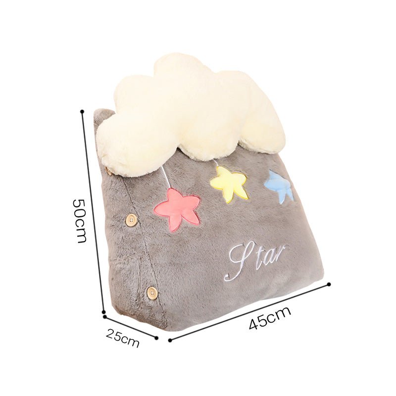 Cute Star Cloud Wedge Cushion Grey - Snug & Homely